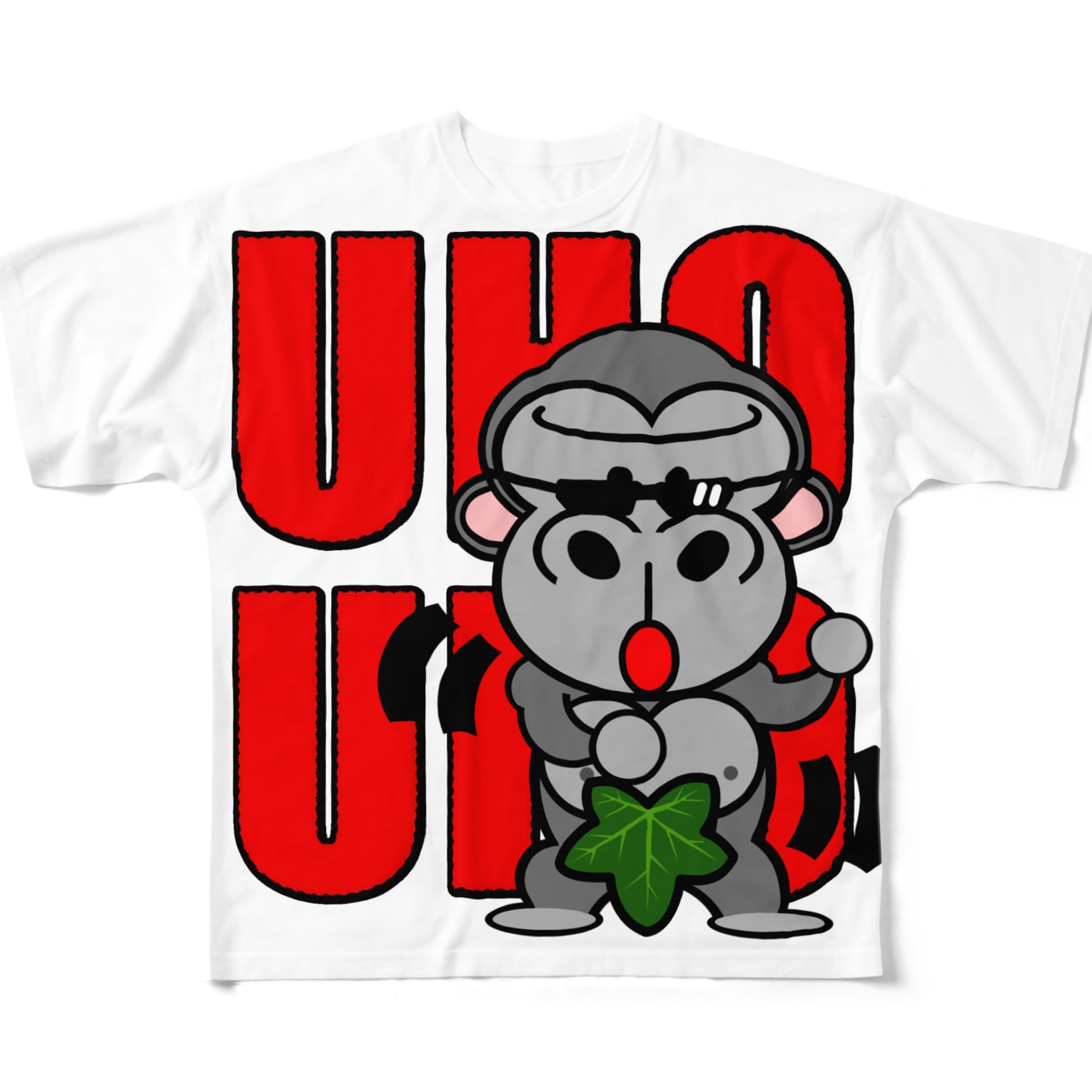 uhouhoゴリッキー 葉っぱバージョン オリジナルデザインtシャツ