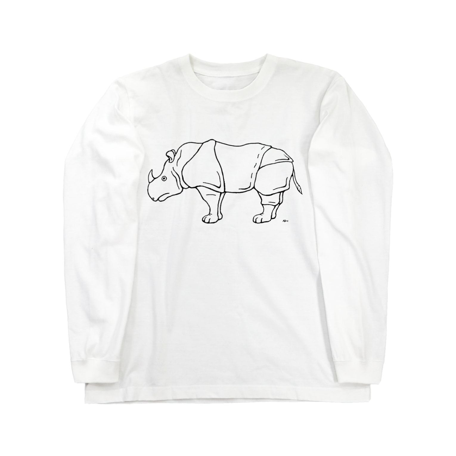 サイ Rhino 動物イラスト Aliviostaのロングスリーブtシャツ通販