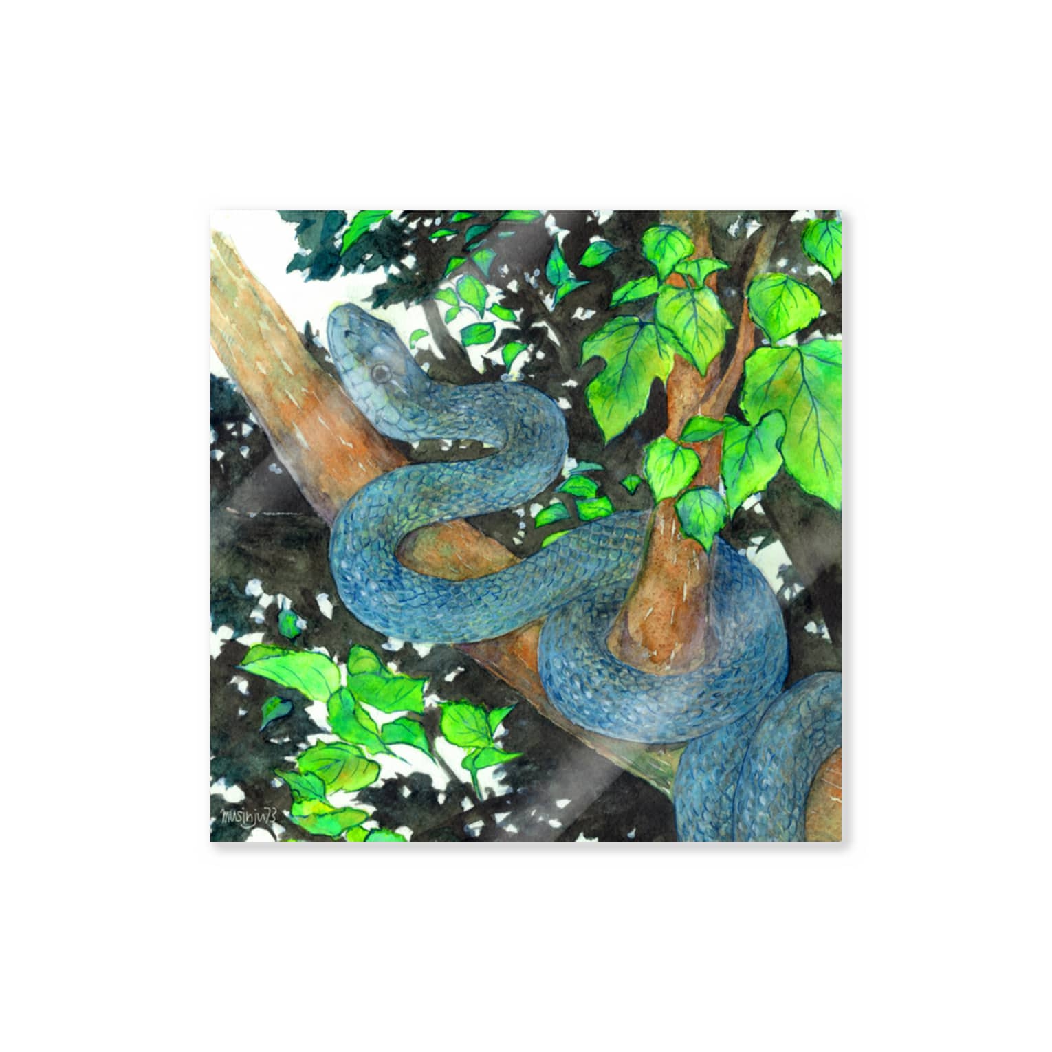青い木登り蛇 / 無真獣73号 ( musin )のステッカー通販 ∞ SUZURI（スズリ）
