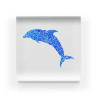 Tribal Dolphin(青) Acrylic Block