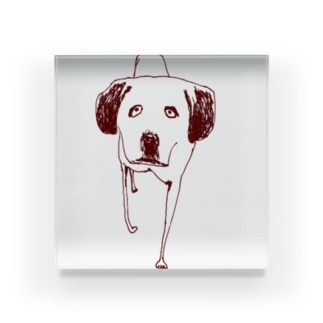 犬 わんこ シンプル 手描き イラスト アクリルブロックの通販 Suzuri スズリ