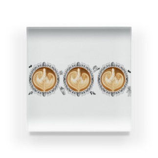【Lady's sweet coffee】ラテアート エレガンスリーフ  / With accessories ～2杯目～ Acrylic Block