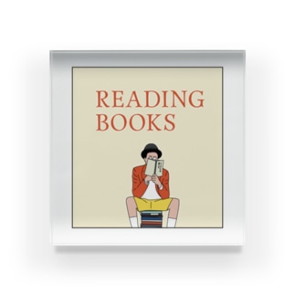 Reading Books Acrylic Block