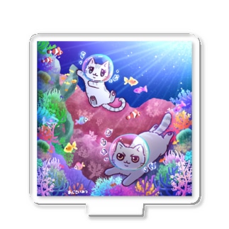 にゃんことサンゴ礁 Acrylic Stand