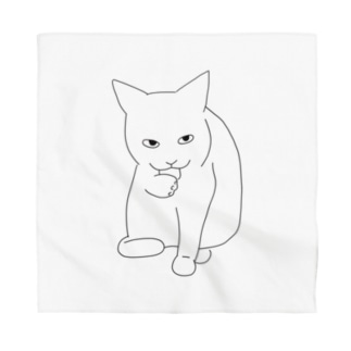 ねこ 猫 悪い猫 目つき シンプル 線画 イラスト ゆるい Bandana Gifts Suzuri