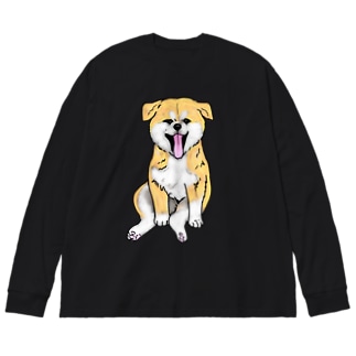 秋田犬のおすわり仔犬 春風工房 Harukaze Koubou のビッグシルエットロングスリーブtシャツ通販 Suzuri スズリ