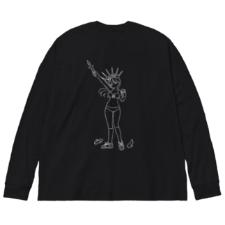 Feminism Enlightening the World Ｗhite Line ビッグシルエットロングスリーブTシャツ