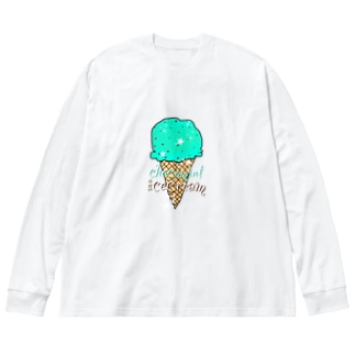 チョコミントアイスクリーム Big Long Sleeve T-Shirt