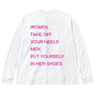 WOMEN&MEN pink print Tシャツ ビッグシルエットロングスリーブTシャツ