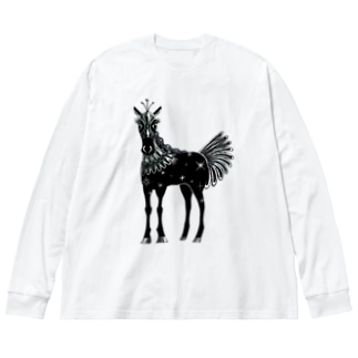 Horse シンピ Big Long Sleeve T-shirt