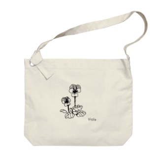 モノクロ ビオラ イラスト Big Shoulder Bags By Lepuy Le Puy Suzuri