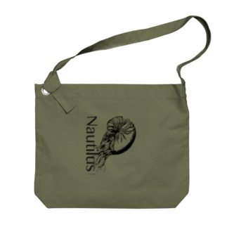 オウム貝（Nautilusロゴ入りモノクロ） Big Shoulder Bag