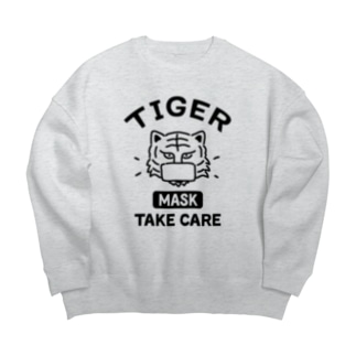 TIGER MASK タイガーマスク アメリカンカレッジ動物虎おもしろかわいい Big Crew Neck Sweatshirt