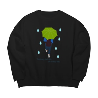 平凡な雨の日　（グリーンVr） Big Crew Neck Sweatshirt