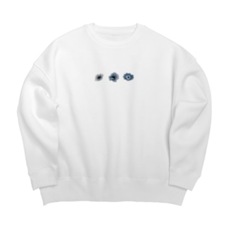 Anemone-Blue Big Crew Neck Sweatshirt