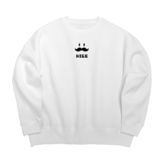 ヒゲHIGE（黒） Big Crew Neck Sweatshirt