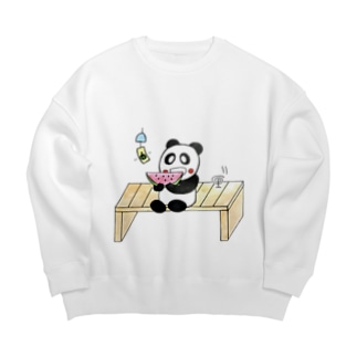 スイカを食べるパンダちゃん Big Crew Neck Sweatshirt