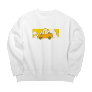 恐竜のニヤちゃん　黄色の空シリーズ Big Crew Neck Sweatshirt