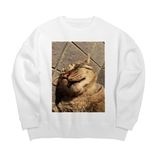 猫（無防備） Big Crew Neck Sweatshirt