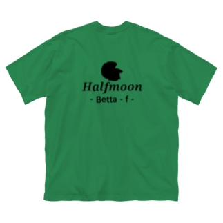 Halfmoon Betta⑥Black 背面 Big T-shirts