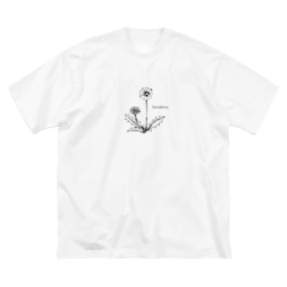 モノクロ〝たんぽぽ〟イラスト Big T-shirts