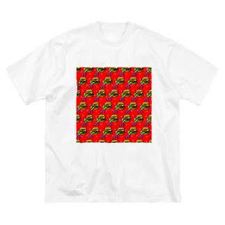 ハッピーハンバーガータイム　AO 赤 Big T-Shirt