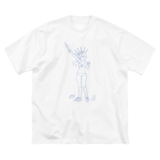 Feminism Enlightening the World Blue Line ビッグシルエットTシャツ