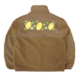 スライスレモンとレモンの花 Boa Fleece Jacket