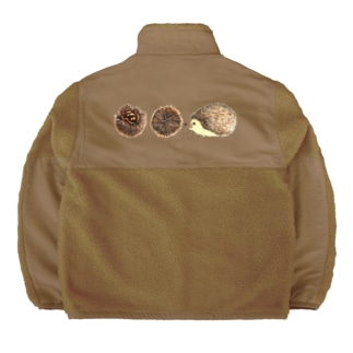 ハリネズミと栗（いきもの×たべものシリーズ） Boa Fleece Jacket