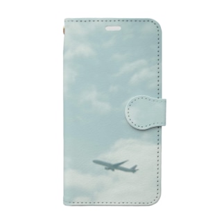 飛行機と空のスマホケース Book-Style Smartphone Case