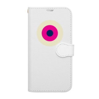 サークルa・クリーム・ショッキングピンク2・紺 Book-Style Smartphone Case