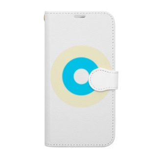サークルa・クリーム・水色2・白 Book-Style Smartphone Case