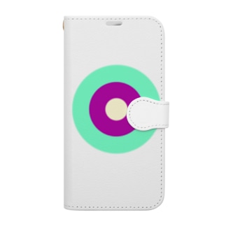 サークルa・ペパーミント・パープル2・クリーム Book-Style Smartphone Case