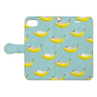 BANANA BED 水色 Book-Style Smartphone Case