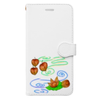 ホオズキ 水紋（和柄）その2 Book-Style Smartphone Case