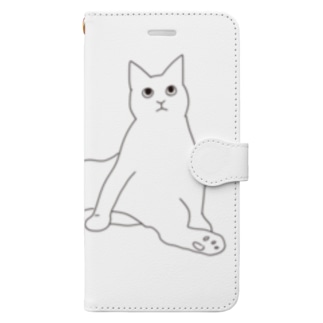 ねこ 猫 悪い猫 目つき シンプル 線画 イラスト ゆるい Book Style Smartphone Case Gifts Suzuri