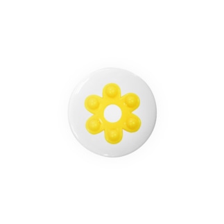 昭和な花はじき＊黄色 Tin Badge