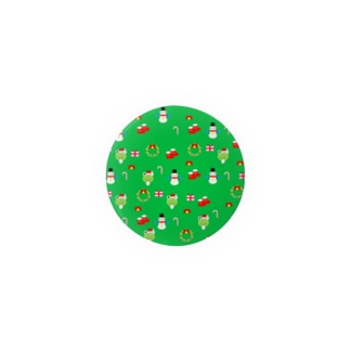 かえるさんのクリスマス（緑） Tin Badge