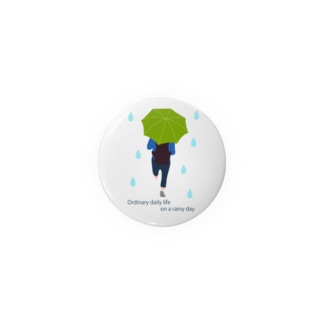 平凡な雨の日　（グリーンVr） Tin Badge