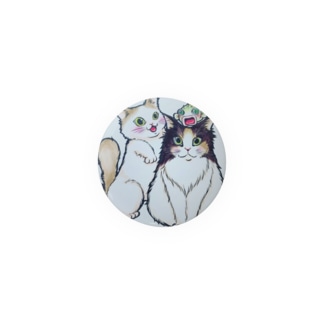 猫とハリセンボンアイコン Tin Badge