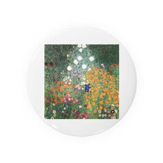 グスタフ・クリムト / 1907 /Flower Garden / Gustav Klimt Tin Badge