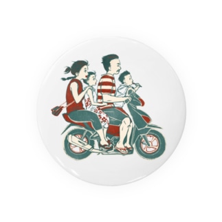 【バリの人々】バイク家族乗り Tin Badge