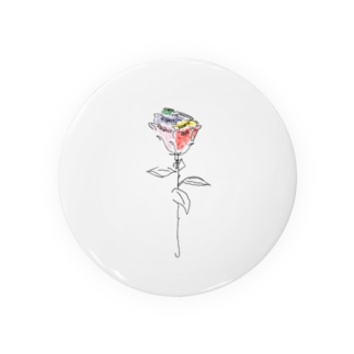 バラの花言葉 Tin Badge
