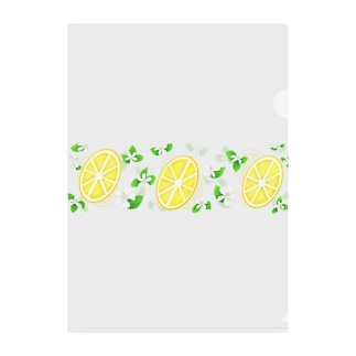 スライスレモンとレモンの花 Clear File Folder