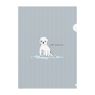 after bathing(gray) Clear File Folder
