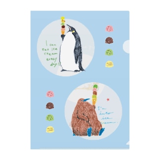 ペンギン親子とアイス Clear File Folder