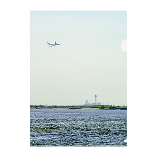 東京都：お台場の上空を飛ぶ旅客機　Tokyo: view of Tokyo bay Clear File Folder
