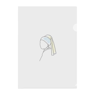 【 カラー 】 青いターバンの少女 - girl with a pearl earring Clear File Folder