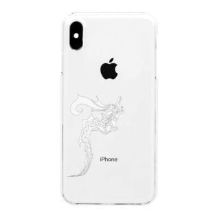 ドラゴン3塗り絵デザイン Clear Smartphone Case