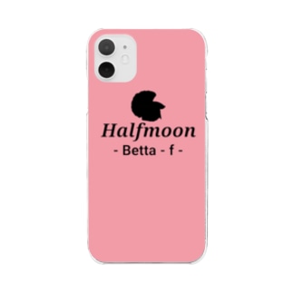 Halfmoon Betta⑤Black(Rosepink) Clear Smartphone Case